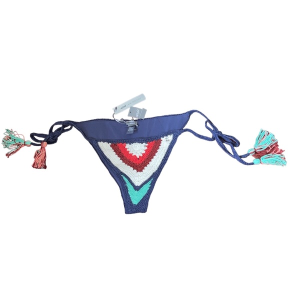 NEW Aerie Crochet Striped Tassel Tie Bikini Set / Free Gift with Purchase - Picture 7 of 9